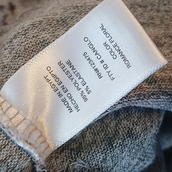 Ellen Tracy Floral V-Neck Women's Sweater Top Heathered Grey Floral Sz Med/L - Picture 10 of 10